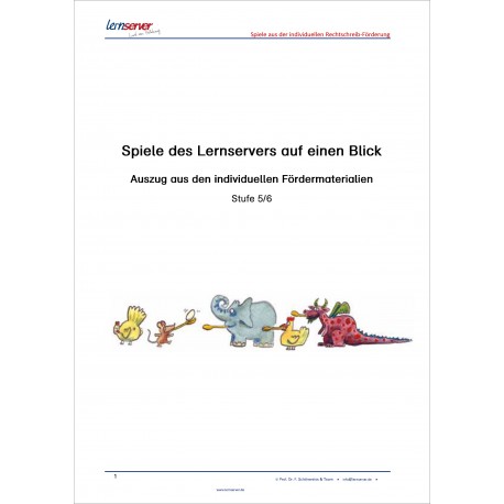 Spiele des Lernservers auf einen Blick - Stufe 5/6 (E-Book)